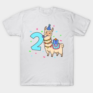 I am 2 with Lama - kids birthday 2 years old T-Shirt